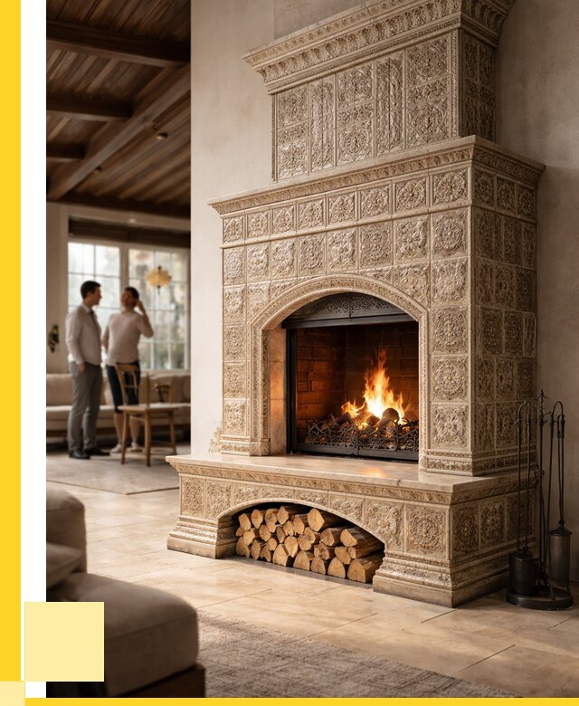 Купить изразцовый камин в Выксе от 259250 р. | ЭриданВкс