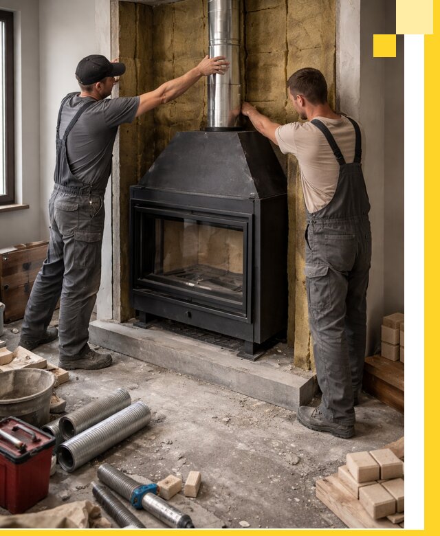 Изготовление и монтаж закрытых каминов в Выксе под ключ