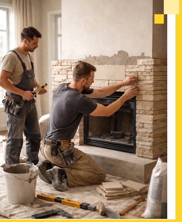 Установка и монтаж каминов для загородного дома в Выксе