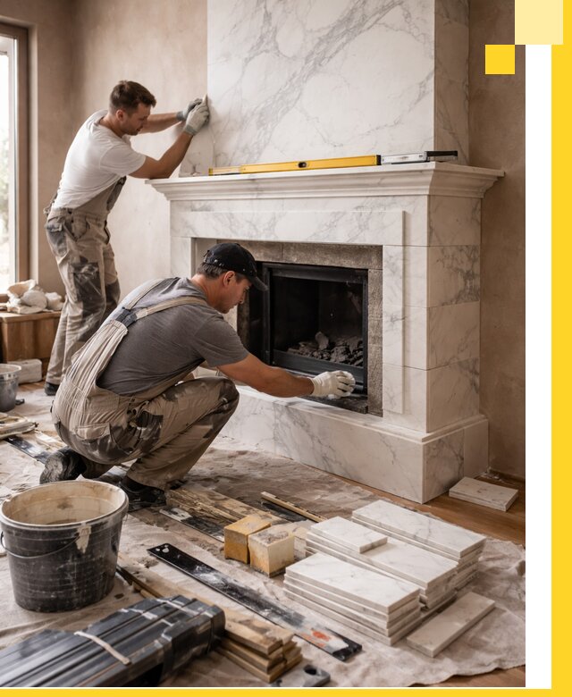 Отделка каминов в Выксе качественные облицовочные работы