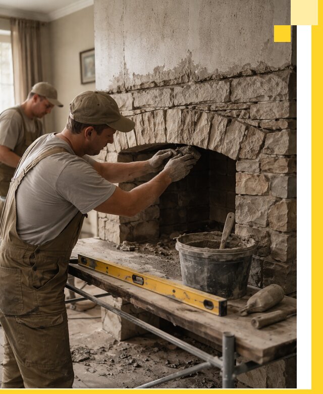 Изготовление каминов под ключ в Выксе, монтаж и отделка