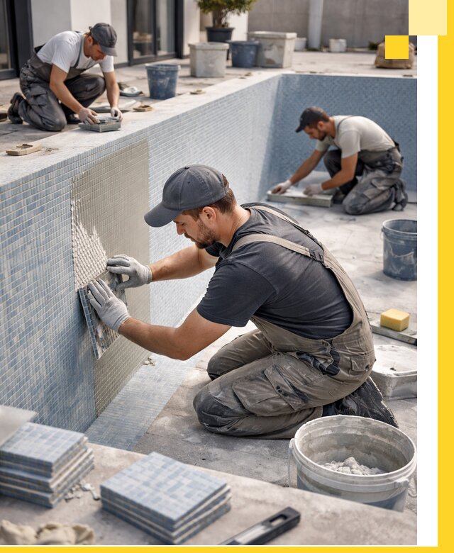 Облицовка бассейнов в Выксе плитка мозаика гидроизоляция