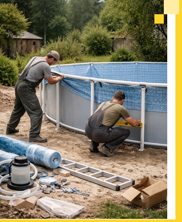 Установка и монтаж каркасных бассейнов в Выксе под ключ