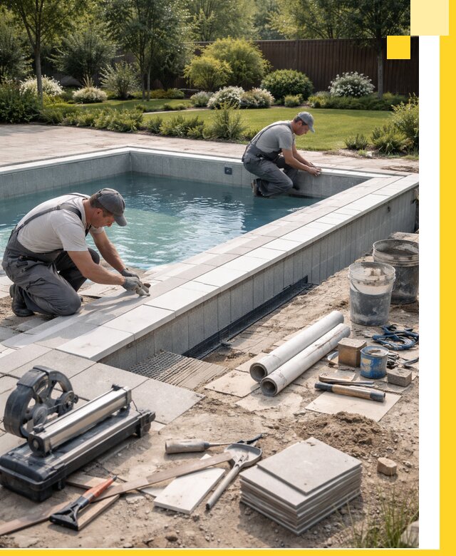 Строительство открытых бассейнов под ключ в Выксе профессионально