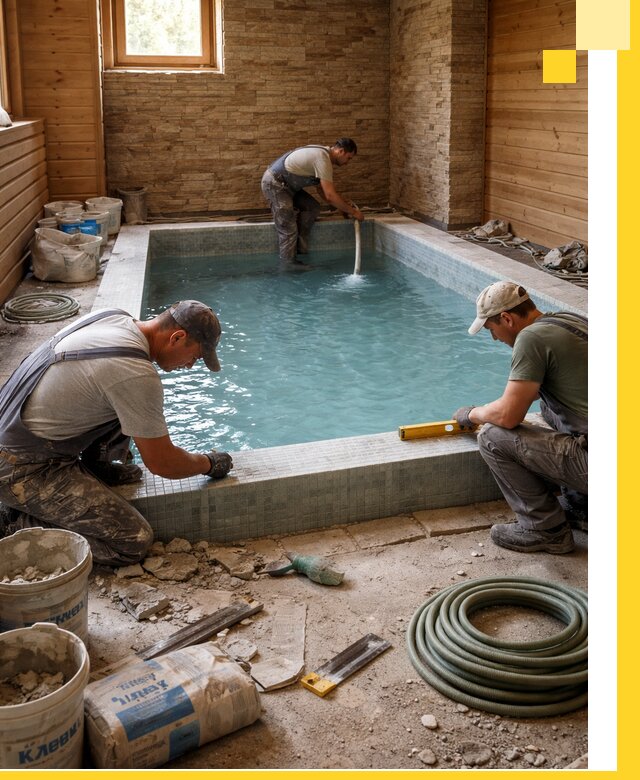 Проектирование и строительство бассейнов для бани в Выксе