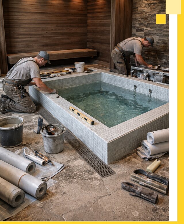 Установка и строительство бассейнов для сауны в Выксе