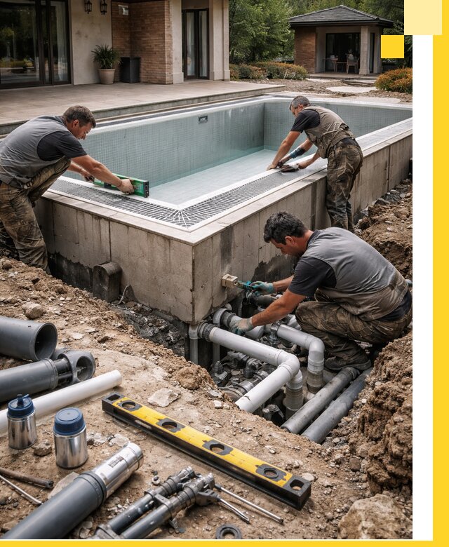 Строительство переливных бассейнов в Выксе под ключ