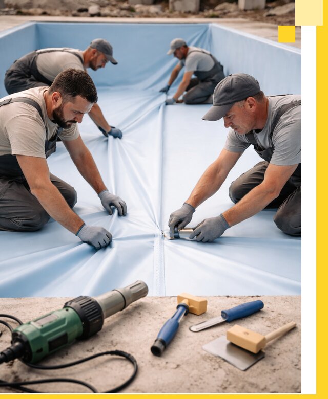 ПВХ пленка для бассейнов с монтажом и гарантией в Выксе