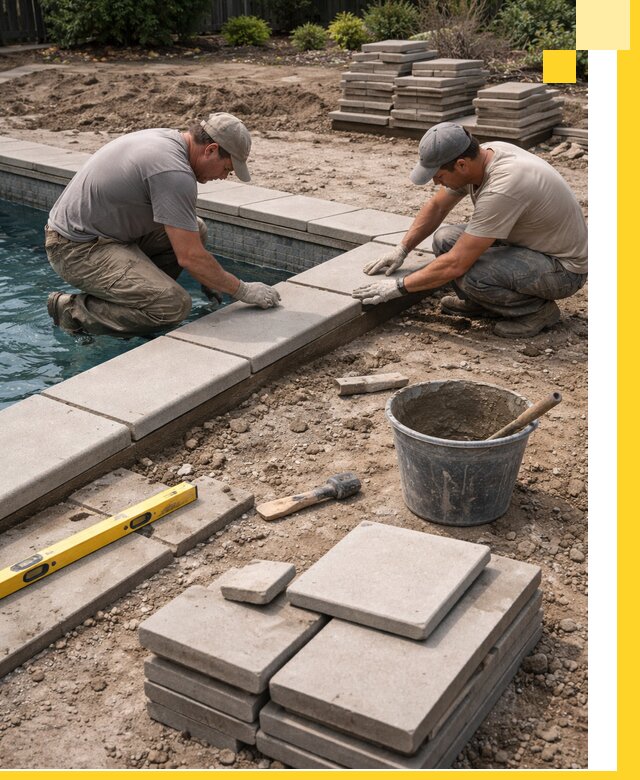 Установка и изготовление копингового камня для бассейнов в Выксе