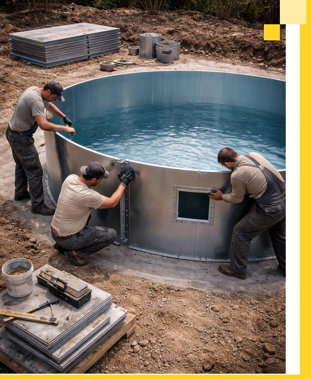 Круглые бассейны под ключ в Выксе проектирование и монтаж