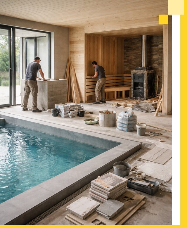 Проектирование и строительство бань с бассейном в Выксе