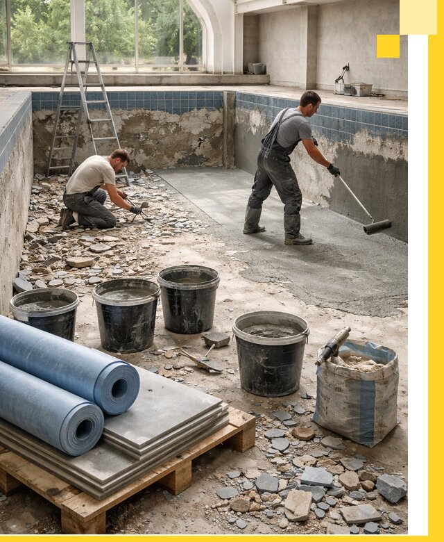 Реконструкция бассейнов в Выксе: ремонт, гидроизоляция