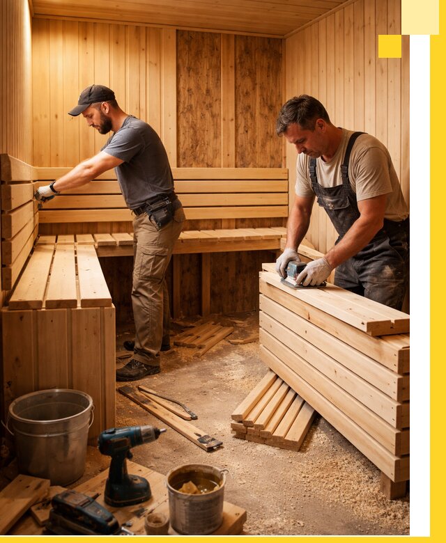 Профессиональный комплексный ремонт саун под ключ в Выксе