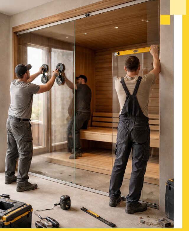 Производство и монтаж стеклянных саун под ключ в Выксе