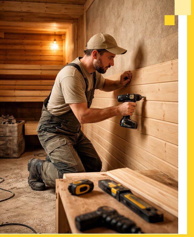 Профессиональная внутренняя отделка бани в Выксе под ключ