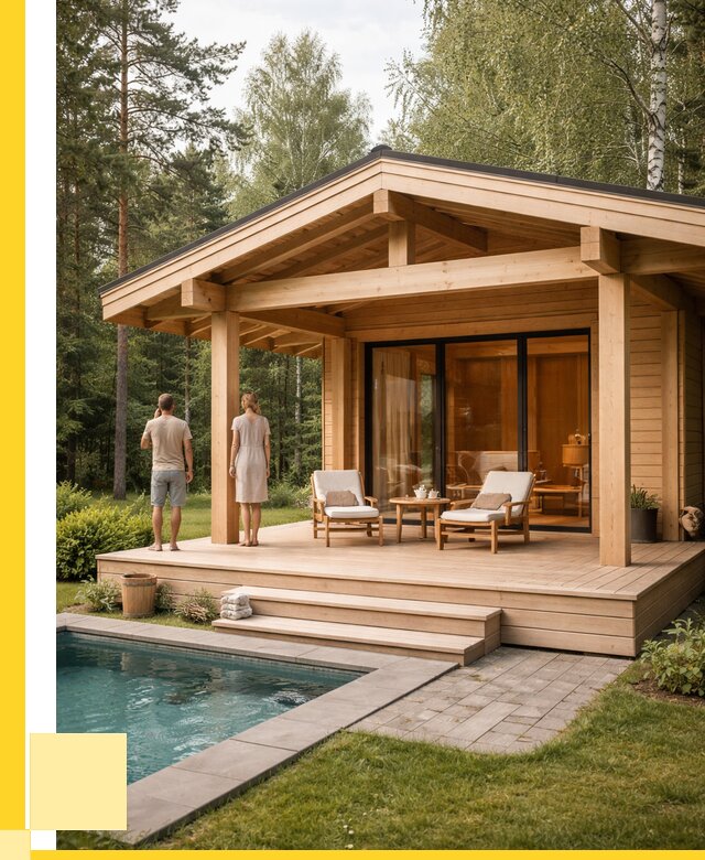 Бани с террасой под ключ в Выксе от 622200 р. | ЭриданВкс