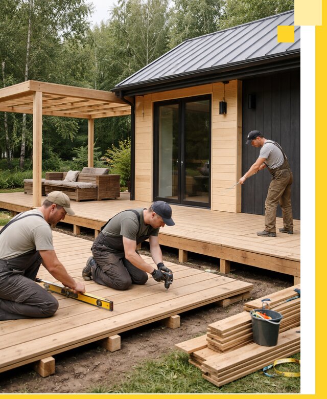 Строительство бань с террасой и бассейном под ключ в Выксе