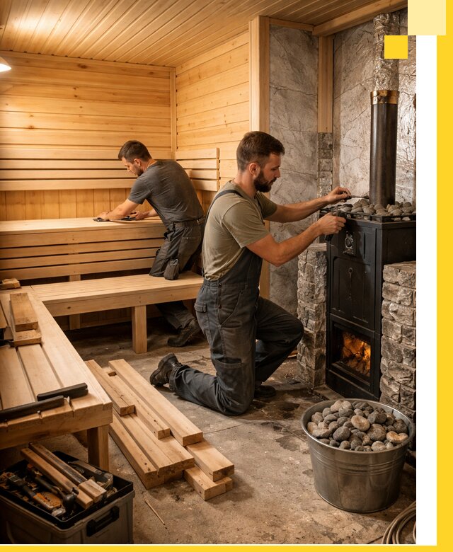 Дизайн и строительство интерьеров бань под ключ в Выксе