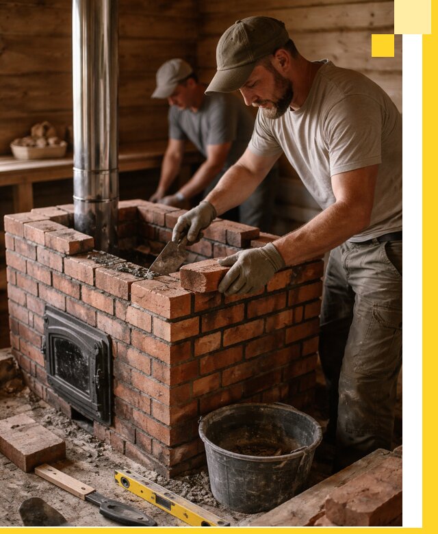 Кирпичные печи для бани под ключ в Выксе, проект и монтаж