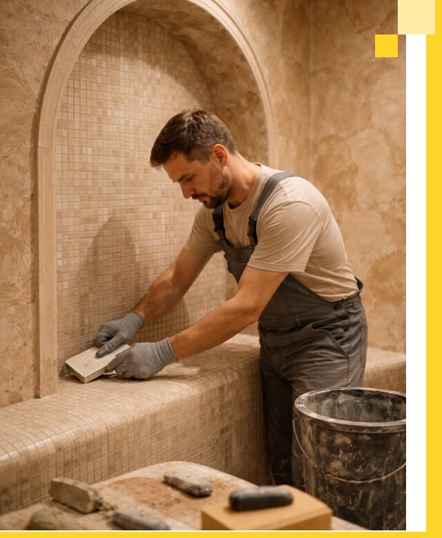 Профессиональная отделка хамамов с мозаикой под ключ в Выксе