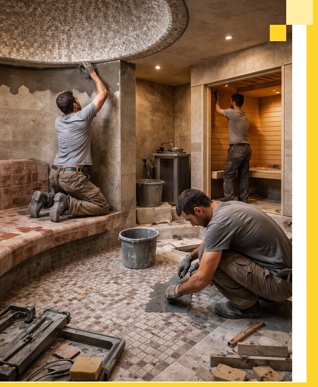 Проект и строительство хамама бани и сауны под ключ в Выксе